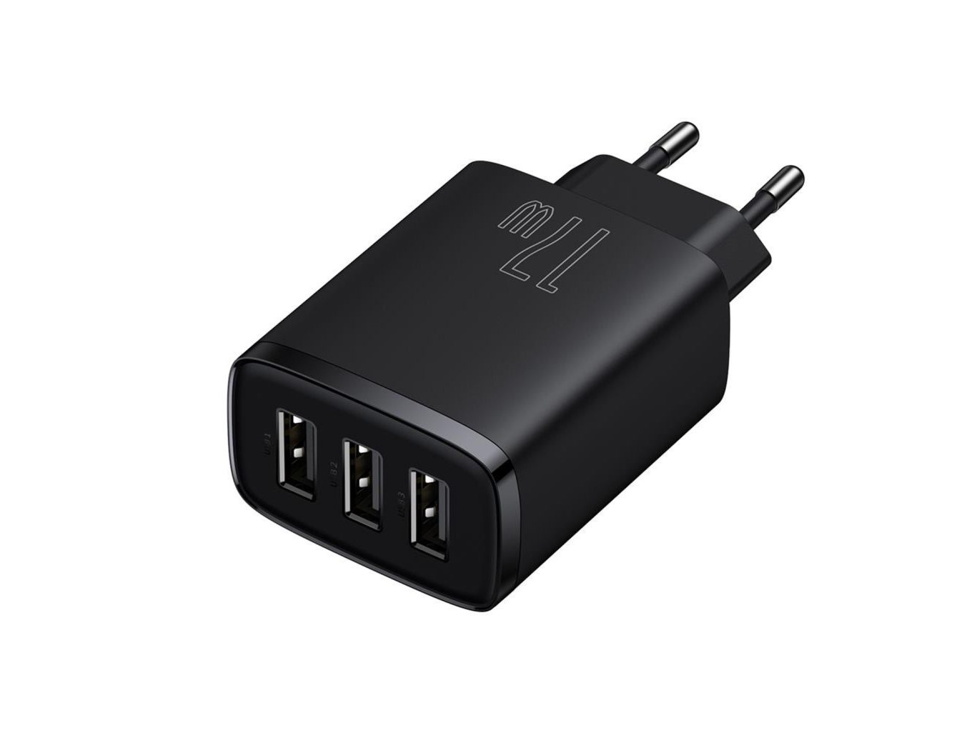Baseus wall charger Compact 3 x USB black 17w