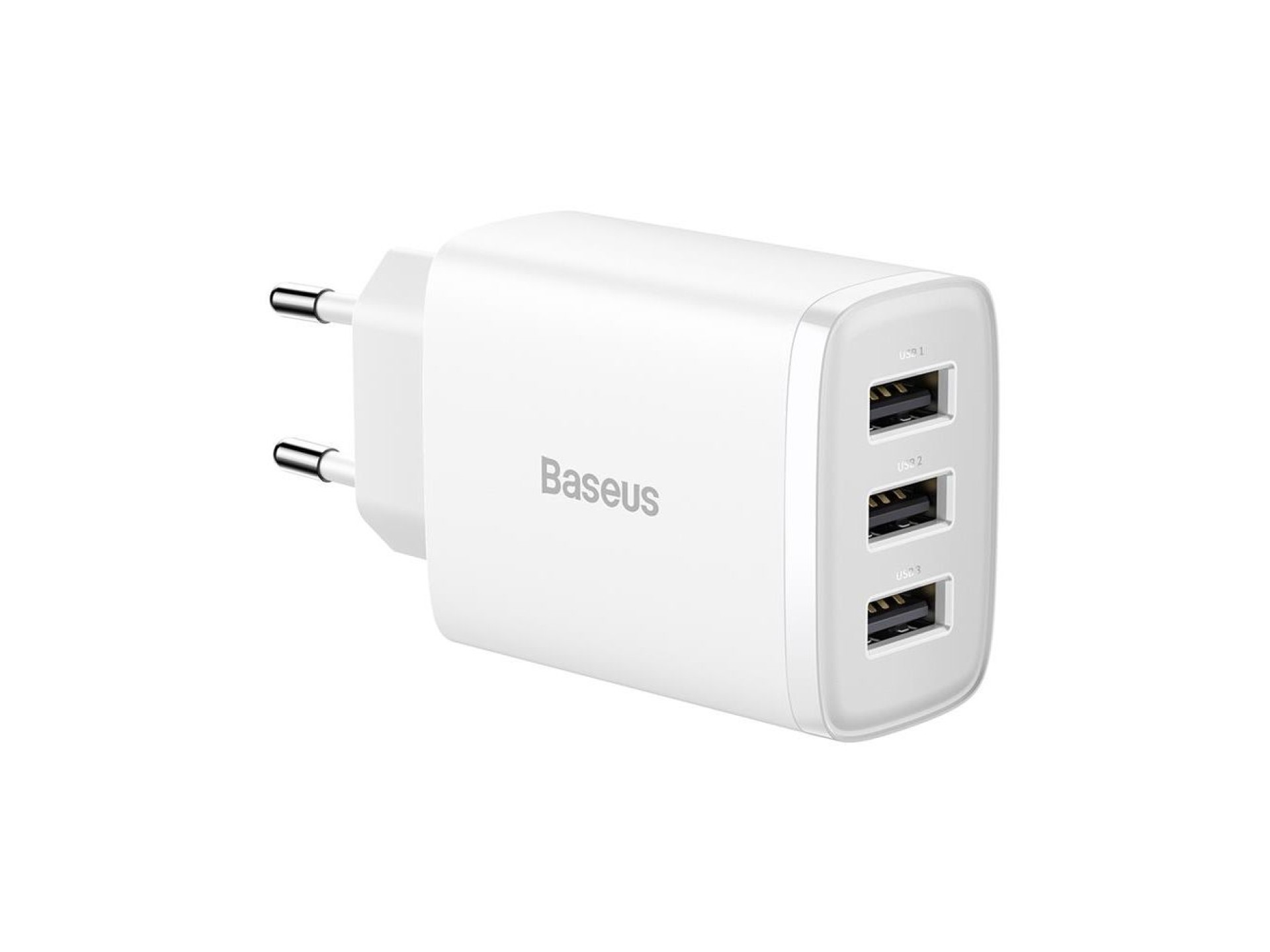 Baseus wall charger Compact 3 x USB white 17w