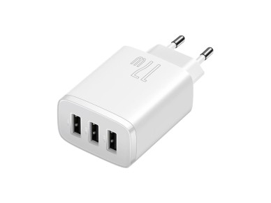 Baseus wall charger Compact 3 x USB white 17w Baseus wall charger Compact 3 x USB white 17w