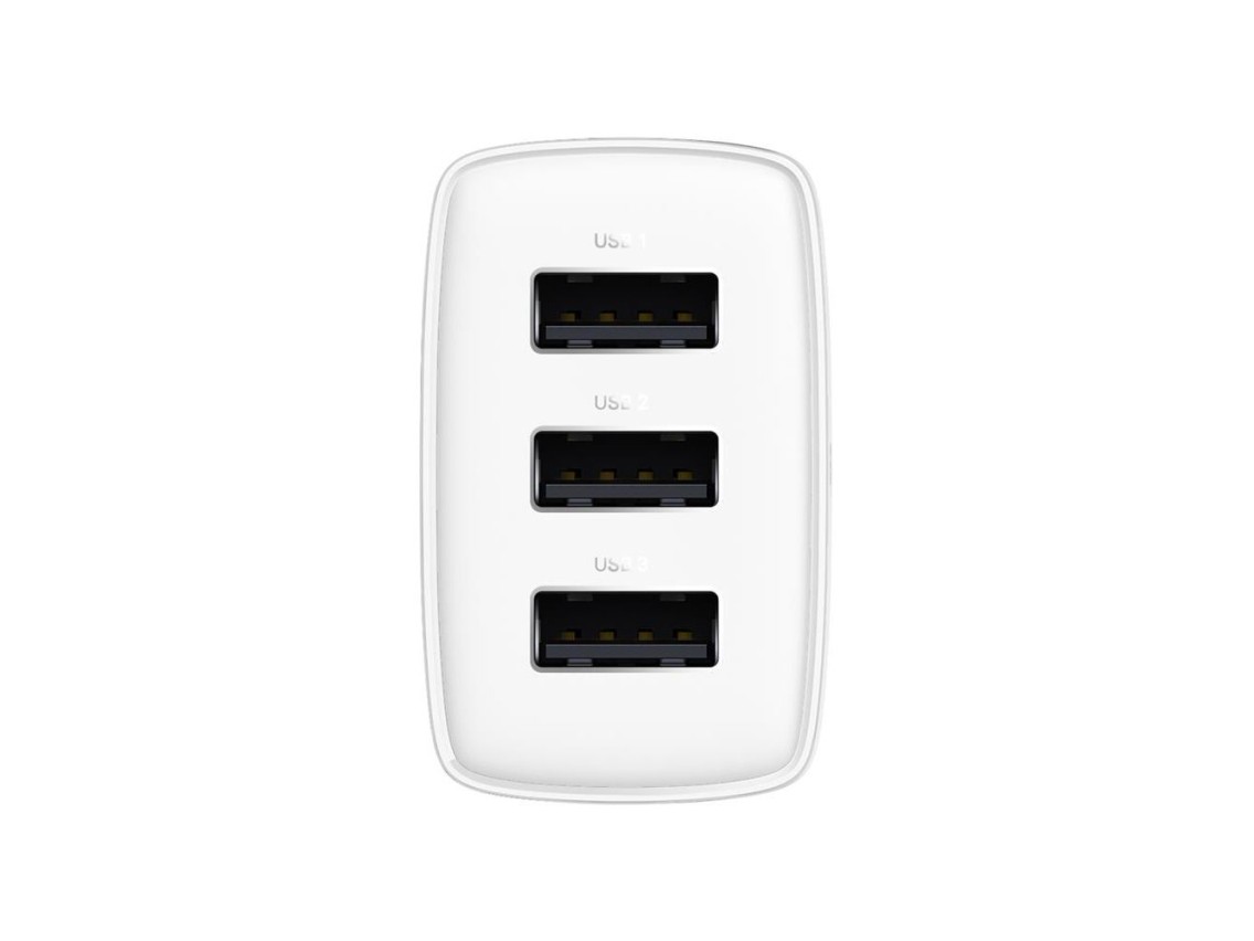 Baseus wall charger Compact 3 x USB white 17w