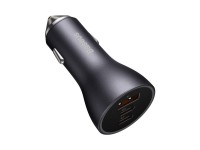 Baseus car charger Golden Contactor Pro Triple Fast 1x USB 2x USB-C 65W dark gray