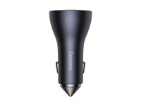 Baseus car charger Golden Contactor Pro Triple Fast 1x USB 2x USB-C 65W dark gray