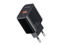 Carregador GaN 33W Mcdodo CH-0921 USB-C, USB-A (preto) Carregador GaN 33W Mcdodo CH-0921 USB-C, USB-A (preto)