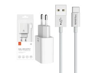 Mcdodo USB Dual Charger CH-6721 (EU) Type-C 1m Travel set (white) Mcdodo USB Dual Charger CH-6721 (EU) Type-C 1m Travel set (white)