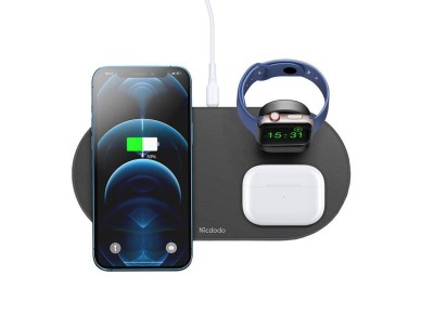 Wireless Charger Mcdodo CH-7061 3 in 1 15W (mobile/TWS/Apple watch) (black) Wireless Charger Mcdodo CH-7061 3 in 1 15W (mobile/TWS/Apple watch) (black)