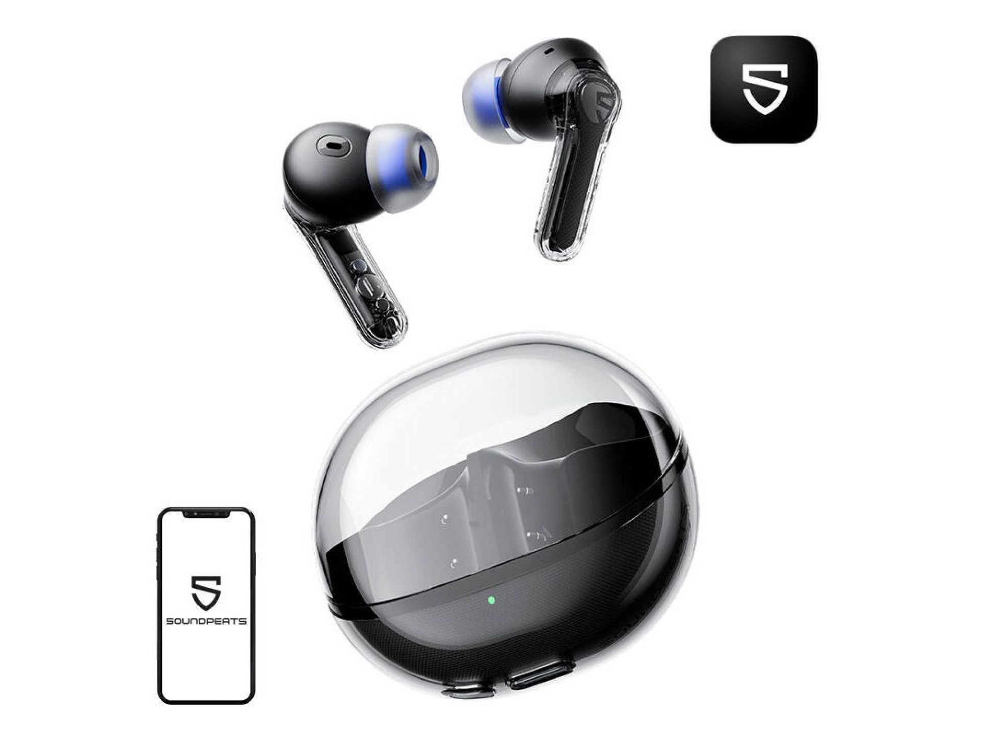Fones de ouvido Soundpeats Clear (preto)