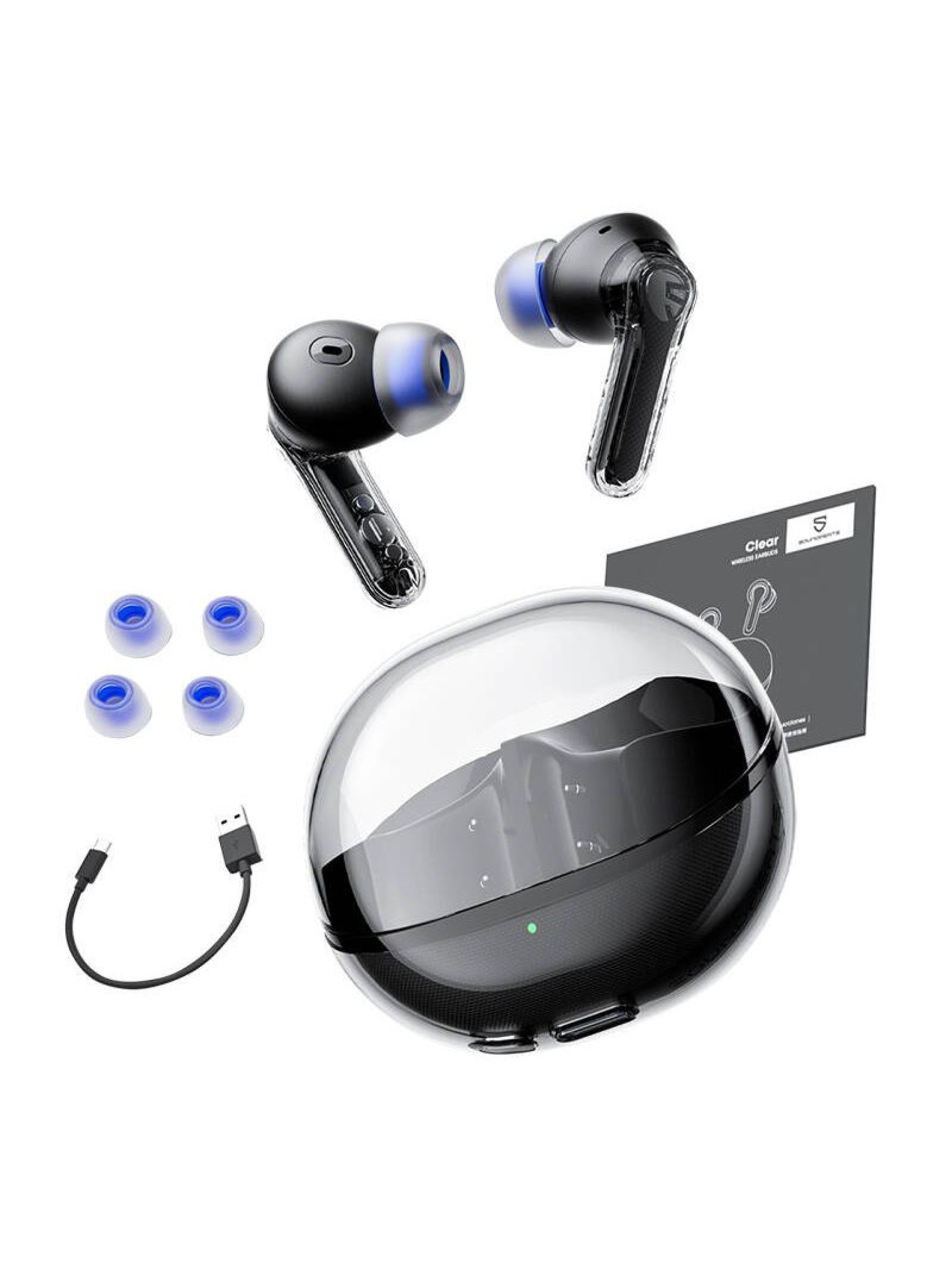 Fones de ouvido Soundpeats Clear (preto)