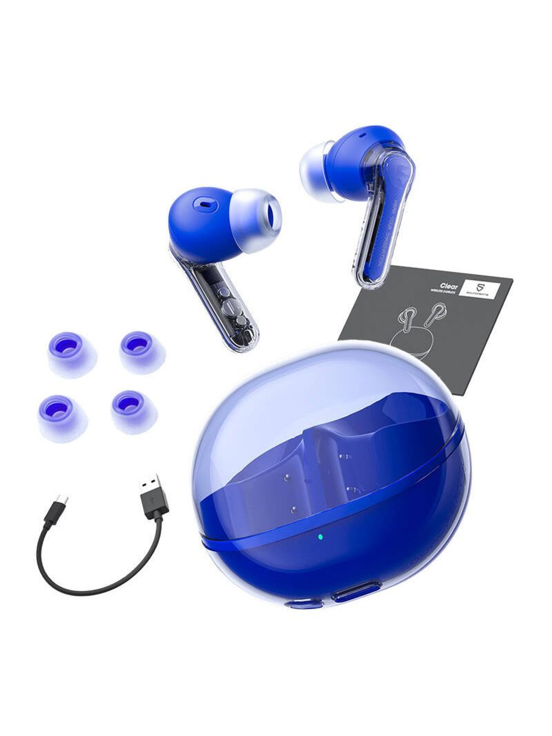 Fones de ouvido TWS Soundpeats Clear (Azul)