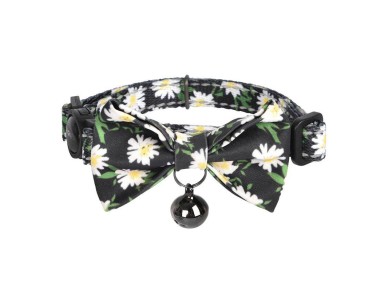 Conjunto de coleiras Dogness para gatos 2 pe�as (Preto Margarida/Vermelho Imperme�vel)