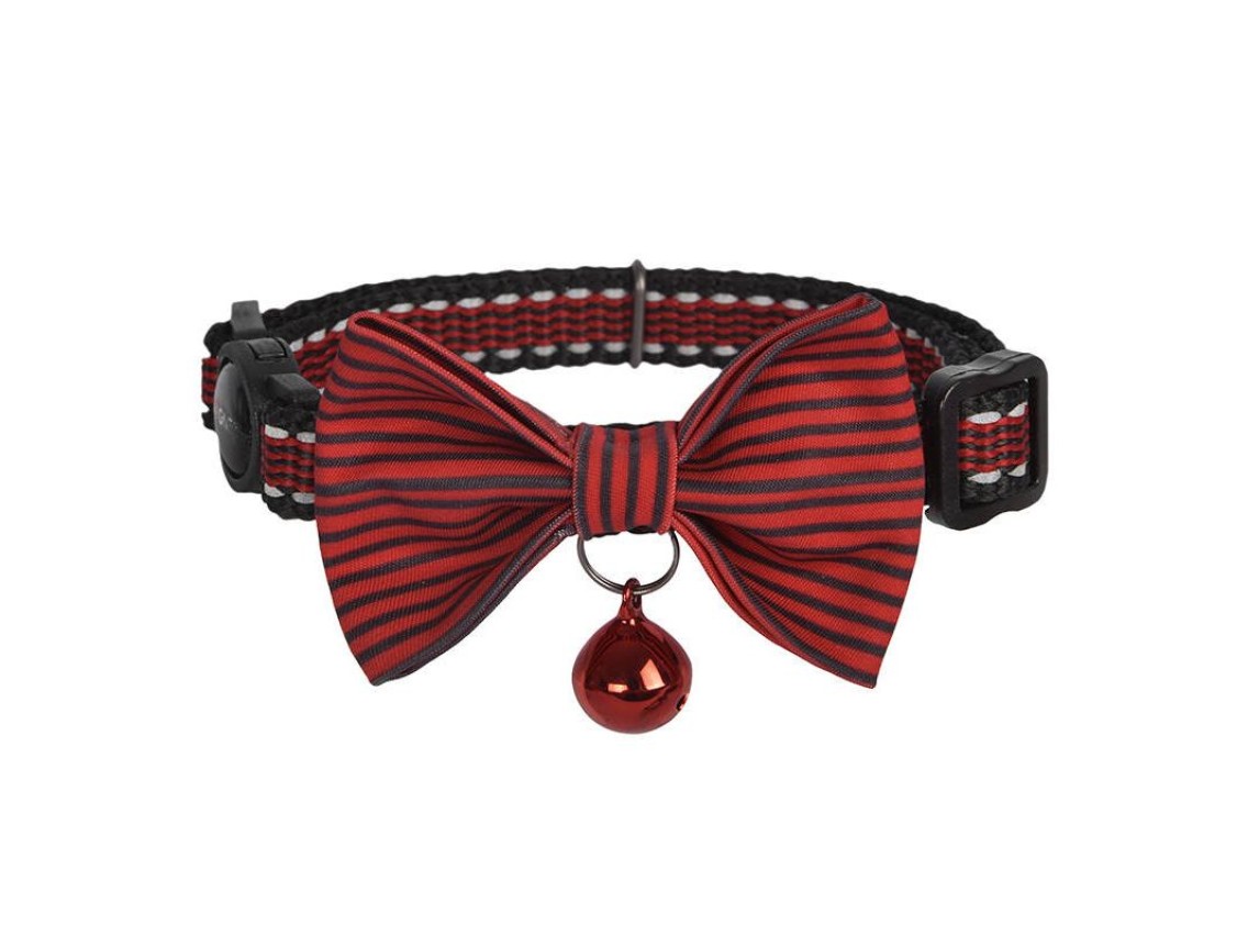 Conjunto de coleiras Dogness para gatos 2 peças (Preto Margarida/Vermelho Impermeável)