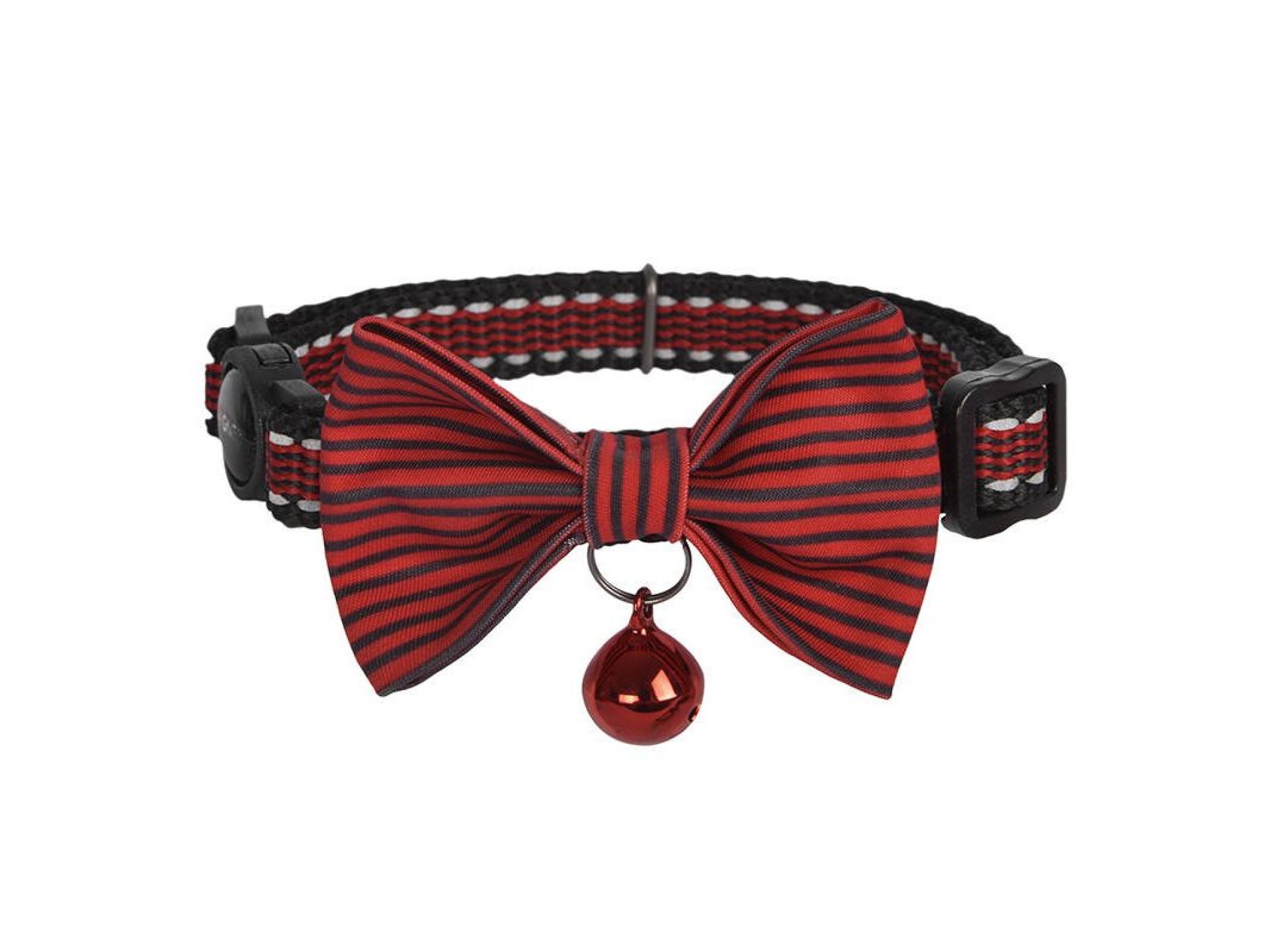 Conjunto de coleiras Dogness para gatos 2 peças (Preto Margarida/Vermelho Impermeável)