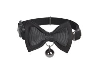 Conjunto de coleiras Dogness para gatos 2 pe�as (couro leg�timo vermelho/fibra preta)