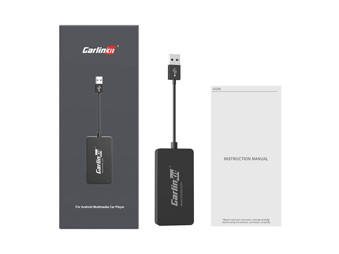 Adaptador inalámbrico Carlinkit CCPA para Apple CarPlay/Android Auto (negro)