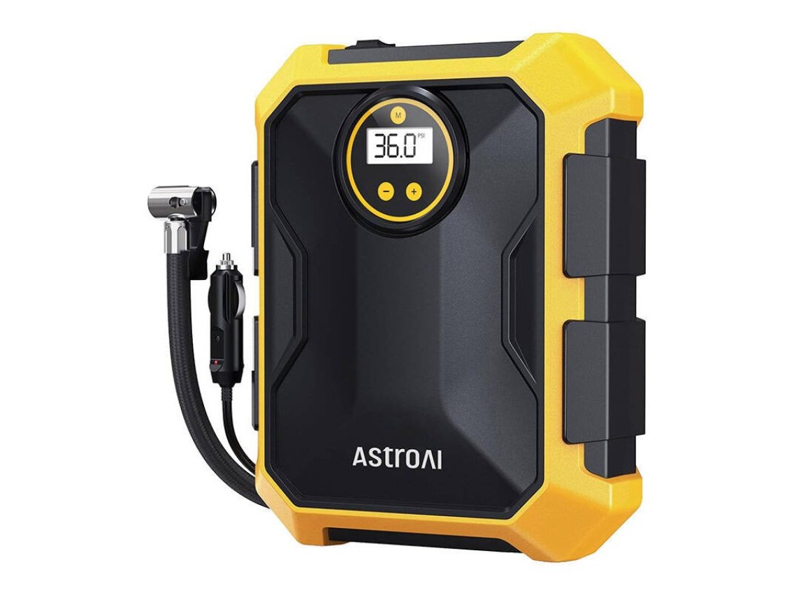 Compresor de aire AstroAI CZK-3674 de 12 V CC y 100 psi (amarillo)