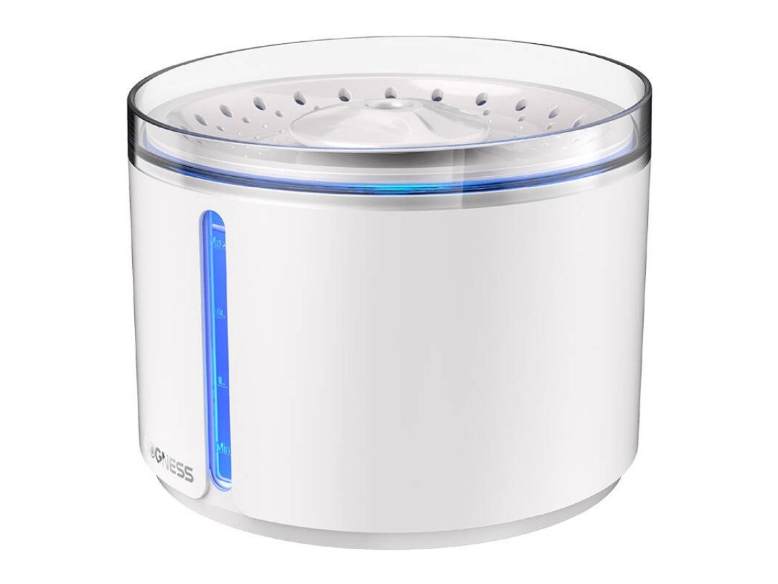 Fuente de agua para mascotas Dogness D09 con indicador LED 2,2l (blanca)