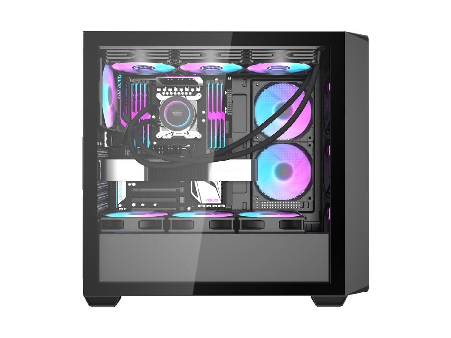 Gabinete para computador Darkflash DS900WD (preto) + 4 ventoinhas