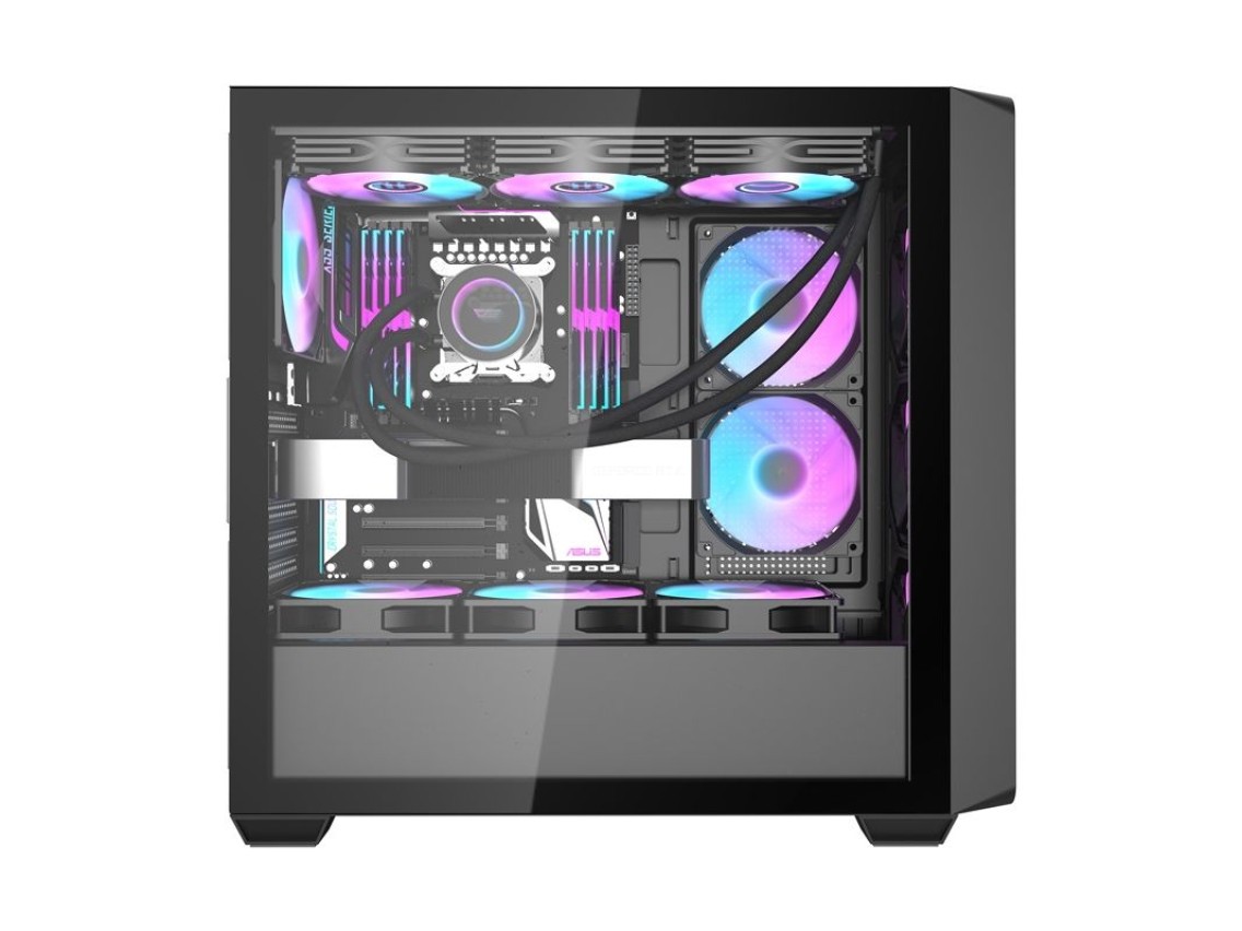 Gabinete para computador Darkflash DS900WD (preto) + 4 ventoinhas
