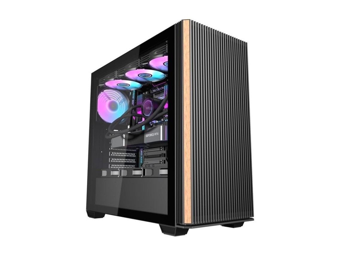Gabinete para computador Darkflash DS900WS (preto) + 4 ventoinhas