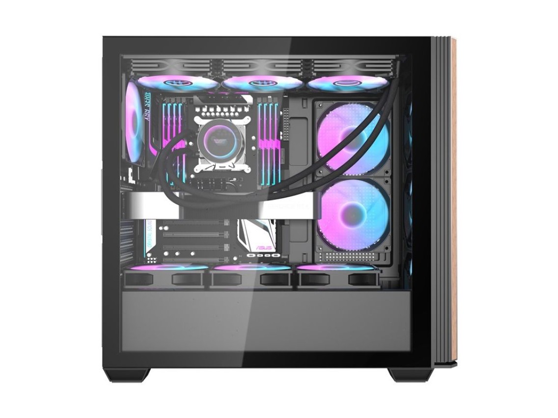 Gabinete para computador Darkflash DS900WS (preto) + 4 ventoinhas