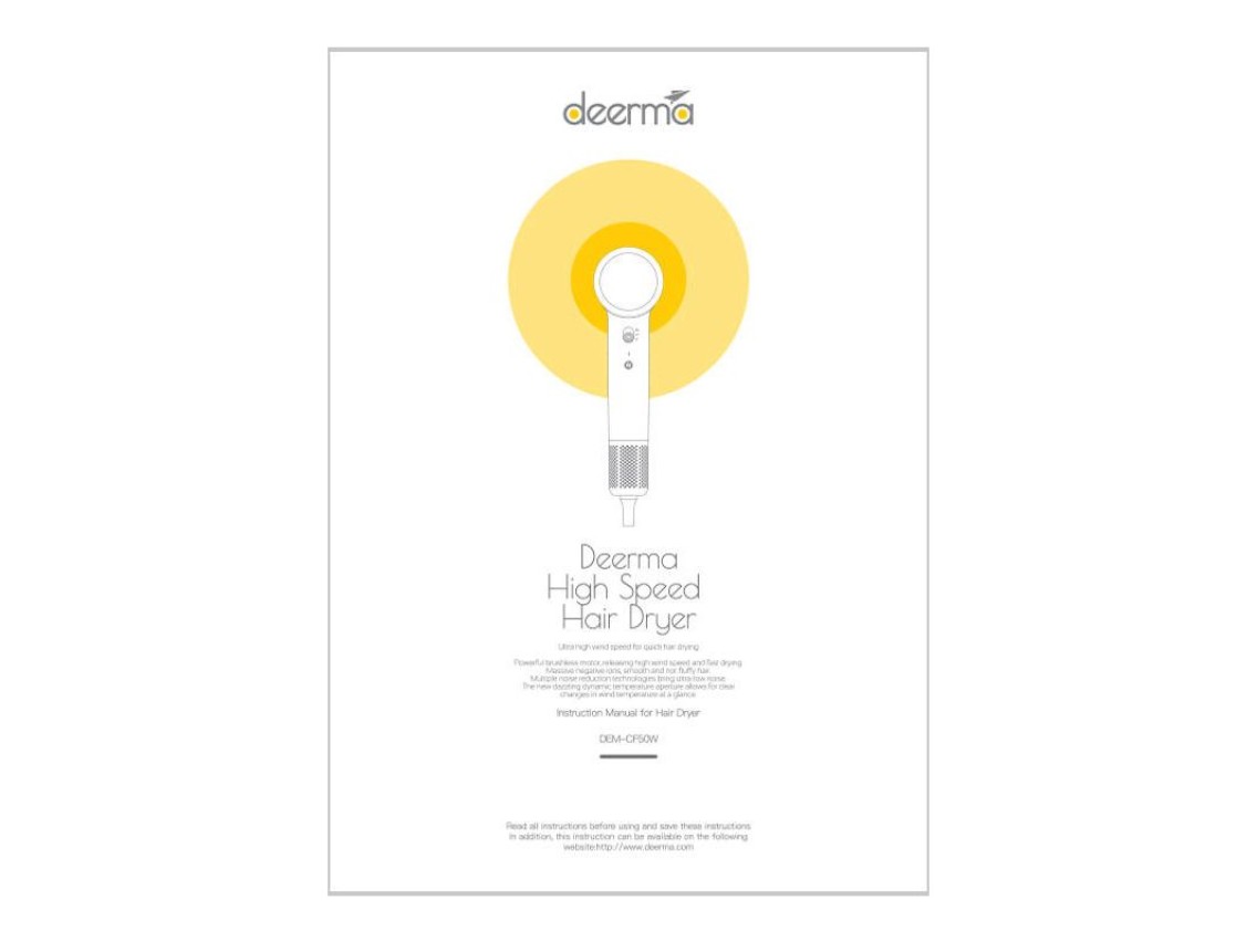 Secador de pelo Deerma DEM-CF50W (rosa)