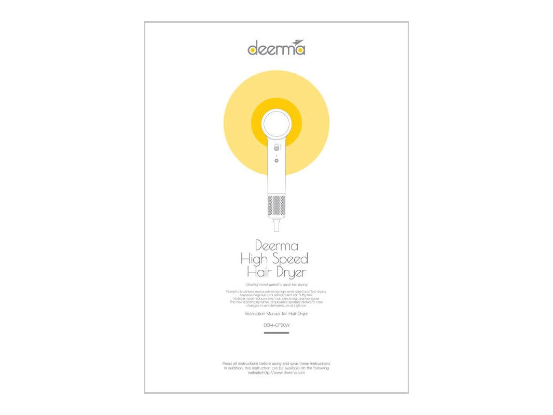 Secador de pelo Deerma DEM-CF50W (rosa)