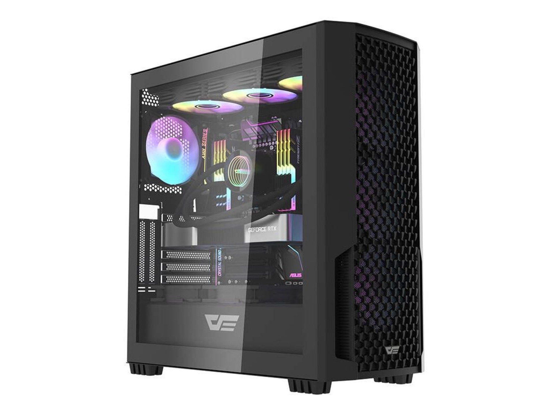 Gabinete para computador Darkflash DF2100 + 4 ventoinhas ARGB (preto)
