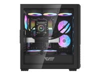 Gabinete para computador Darkflash DF2100 + 4 ventoinhas ARGB (preto)