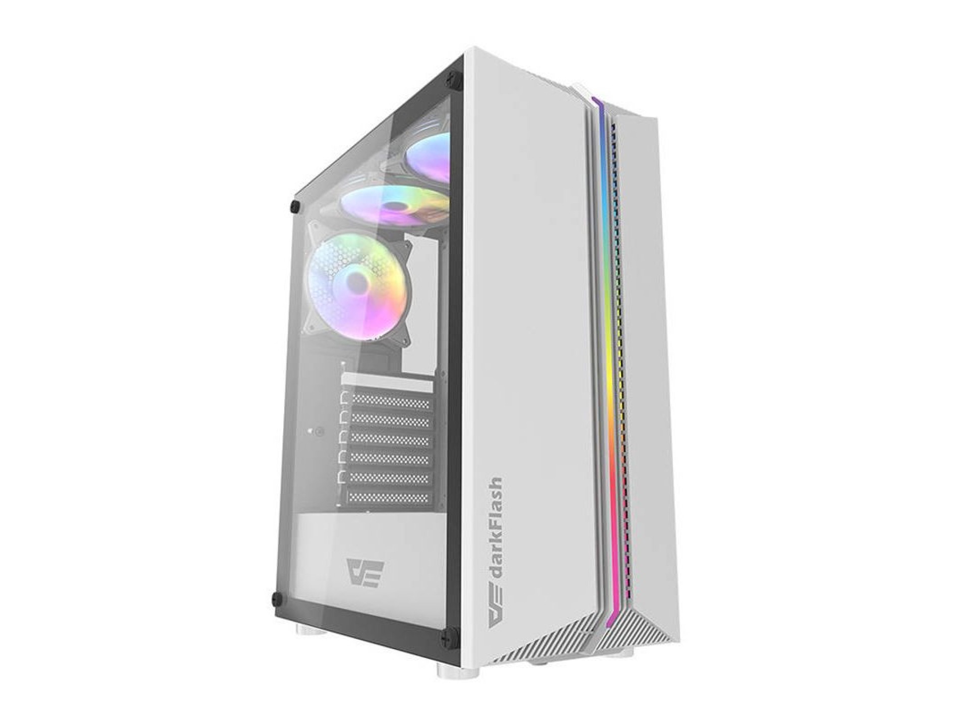 Gabinete para computador Darkflash DK151 LED (branco) + 3 ventoinhas RGB