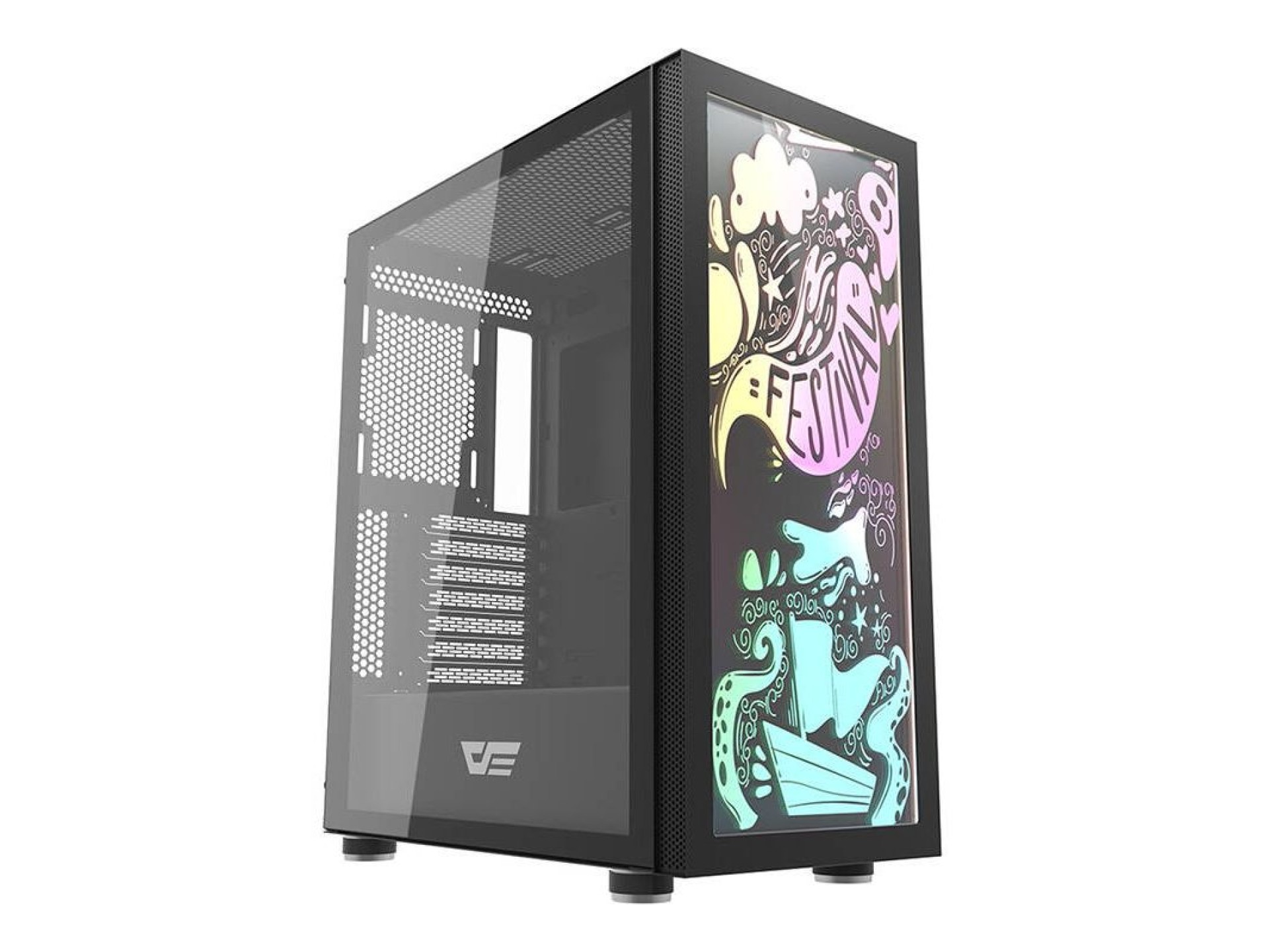 Gabinete para computador Darkflash DK210 Graffiti (preto)