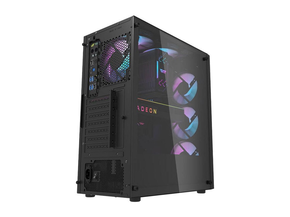 Gabinete Darkflash DK351 (preto) + 4 ventoinhas RGB