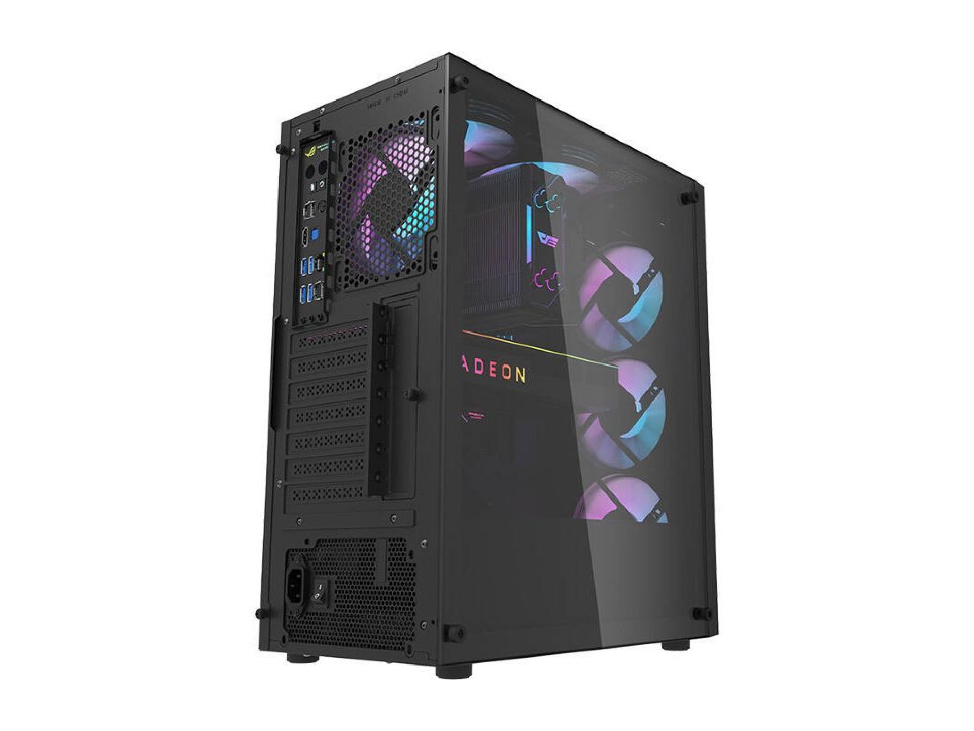 Gabinete Darkflash DK351 (preto) + 4 ventoinhas RGB