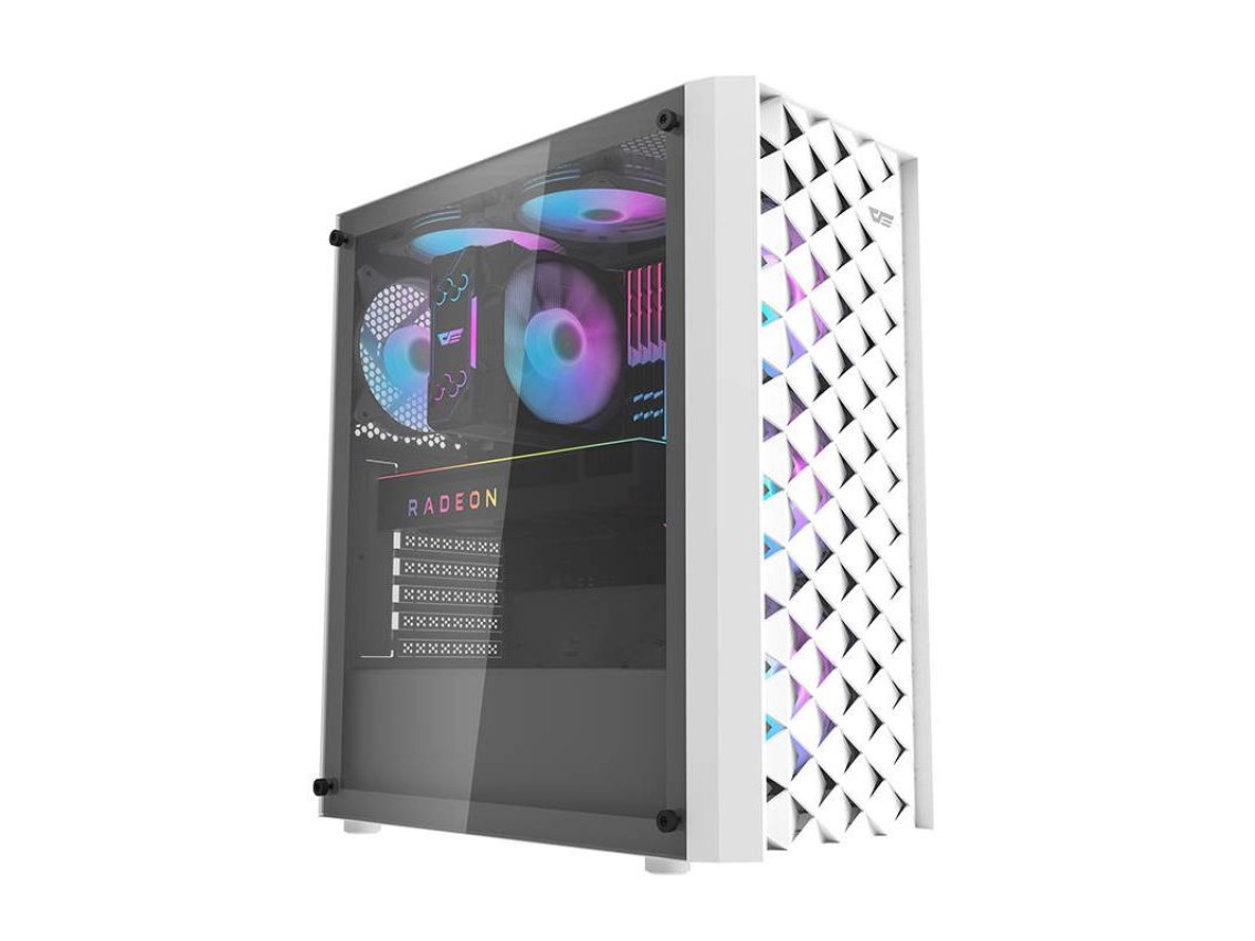 Gabinete Darkflash DK351 (branco) + 4 ventoinhas RGB