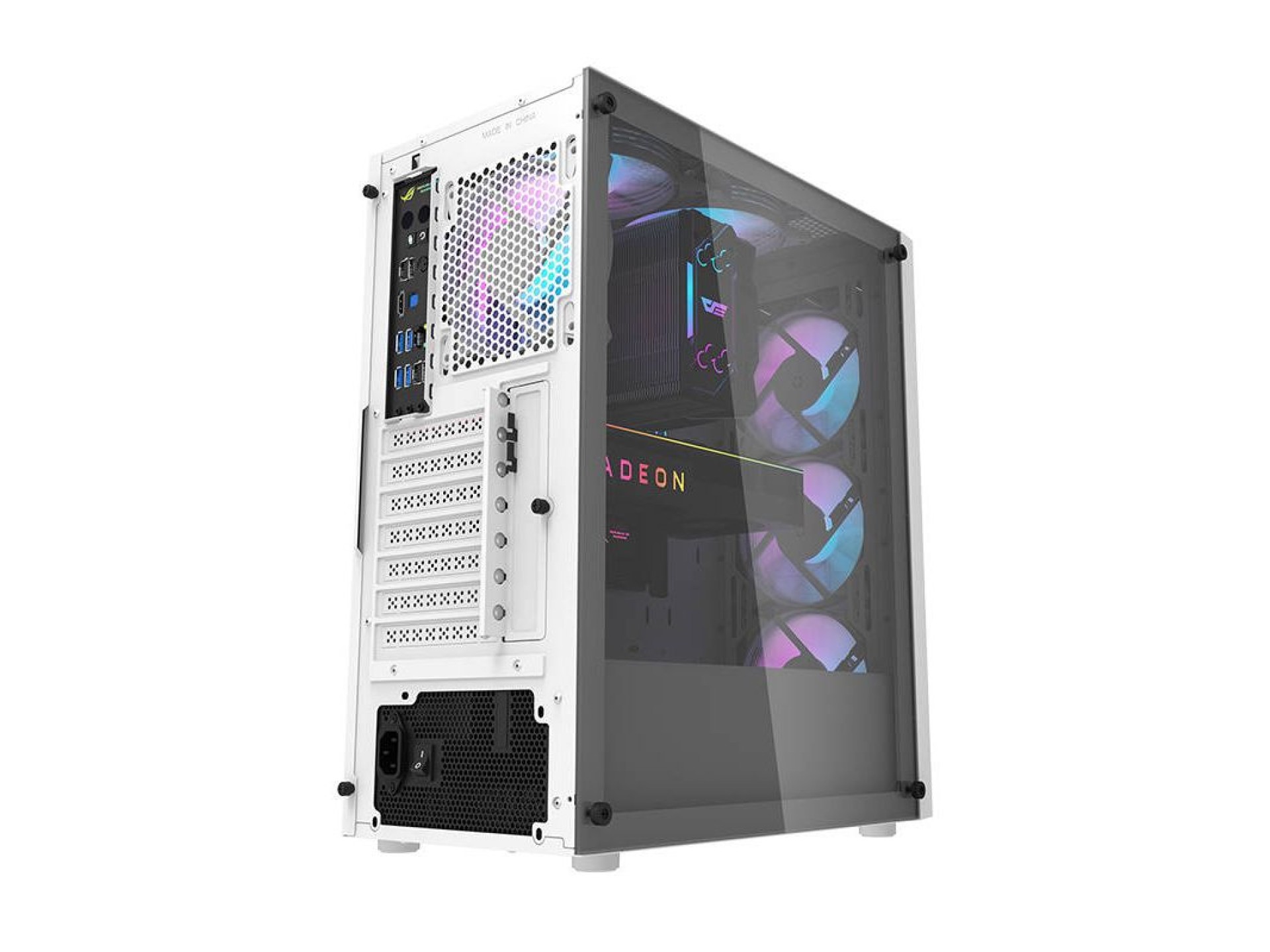 Gabinete Darkflash DK351 (branco) + 4 ventoinhas RGB