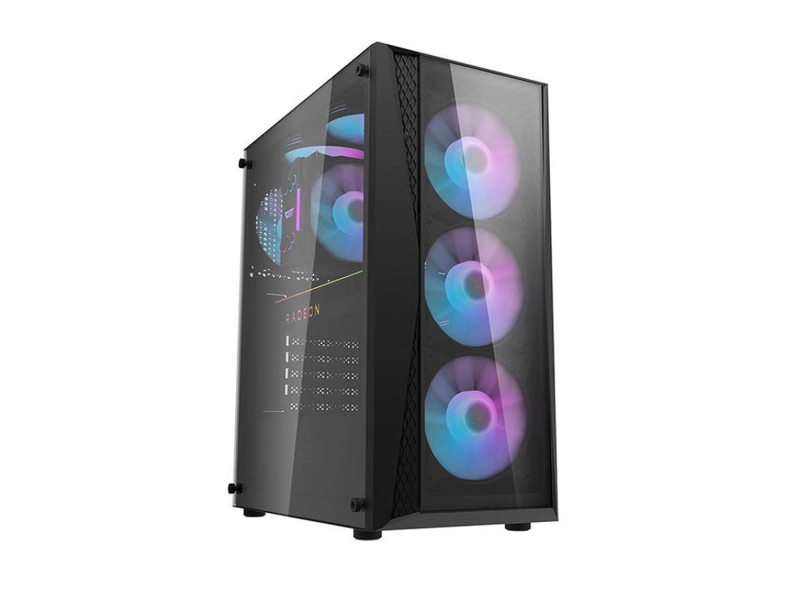 Gabinete Darkflash DK352 Plus (preto) + 4 ventoinhas RGB