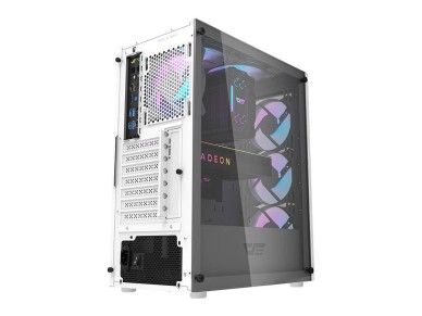 Gabinete Darkflash DK352 Plus (preto e branco) + 4 ventoinhas ARGB