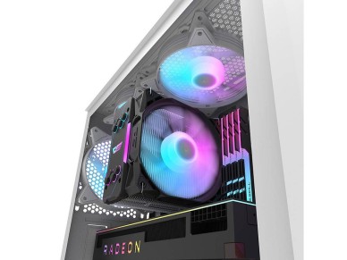 Gabinete Darkflash DK352 Plus (preto e branco) + 4 ventoinhas ARGB