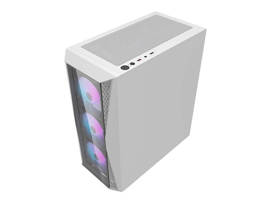 Gabinete Darkflash DK352 Plus (preto e branco) + 4 ventoinhas ARGB