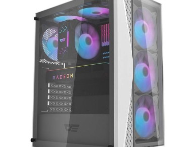 Gabinete Darkflash DK352 Plus (preto e branco) + 4 ventoinhas ARGB