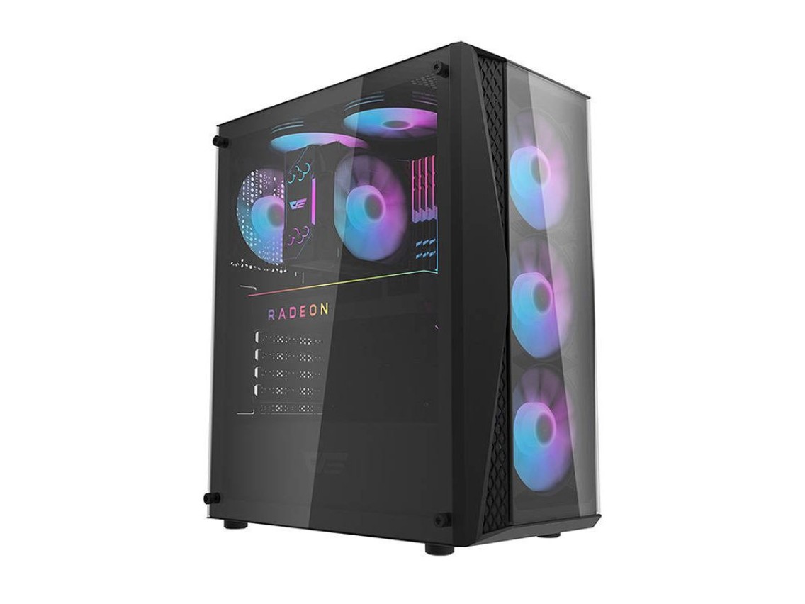 Gabinete Darkflash DK352 Plus (preto) + 4 ventoinhas RGB