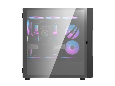 Gabinete de computador Darkflash DK431 em vidro (preto) + 4 ventoinhas RGB