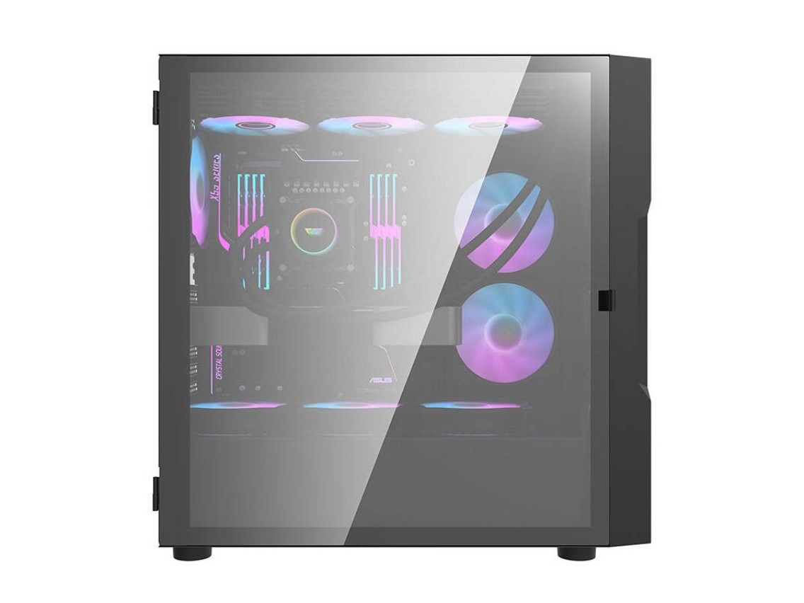 Gabinete de computador Darkflash DK431 em vidro (preto) + 4 ventoinhas RGB
