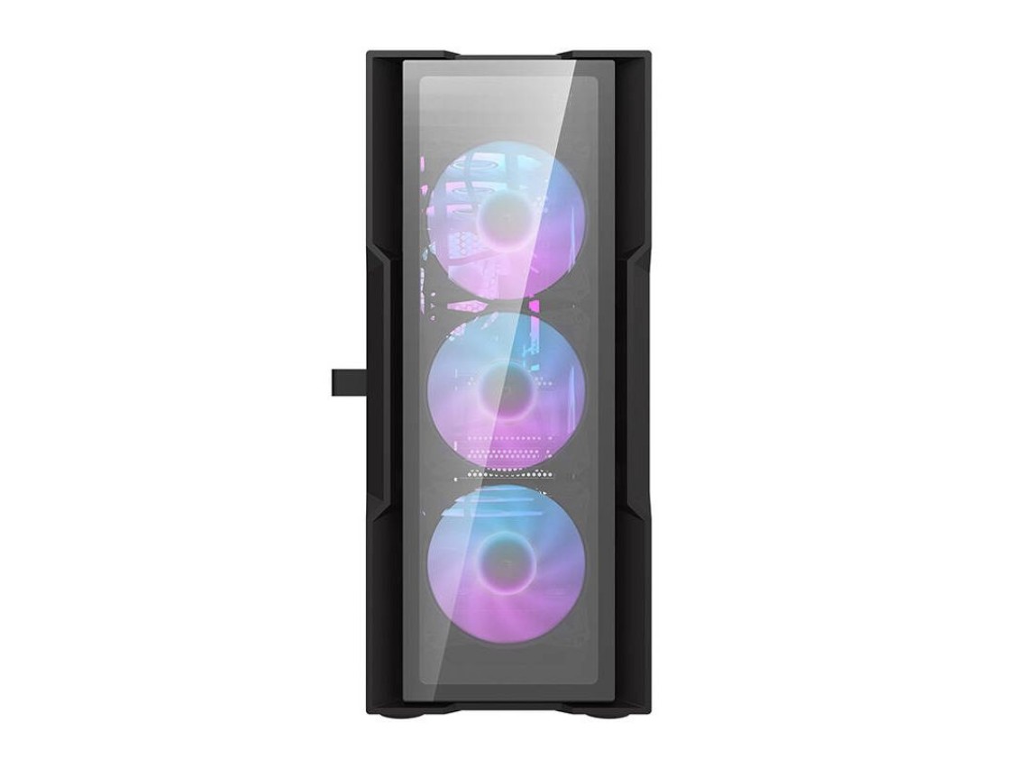 Gabinete de computador Darkflash DK431 em vidro (preto) + 4 ventoinhas RGB