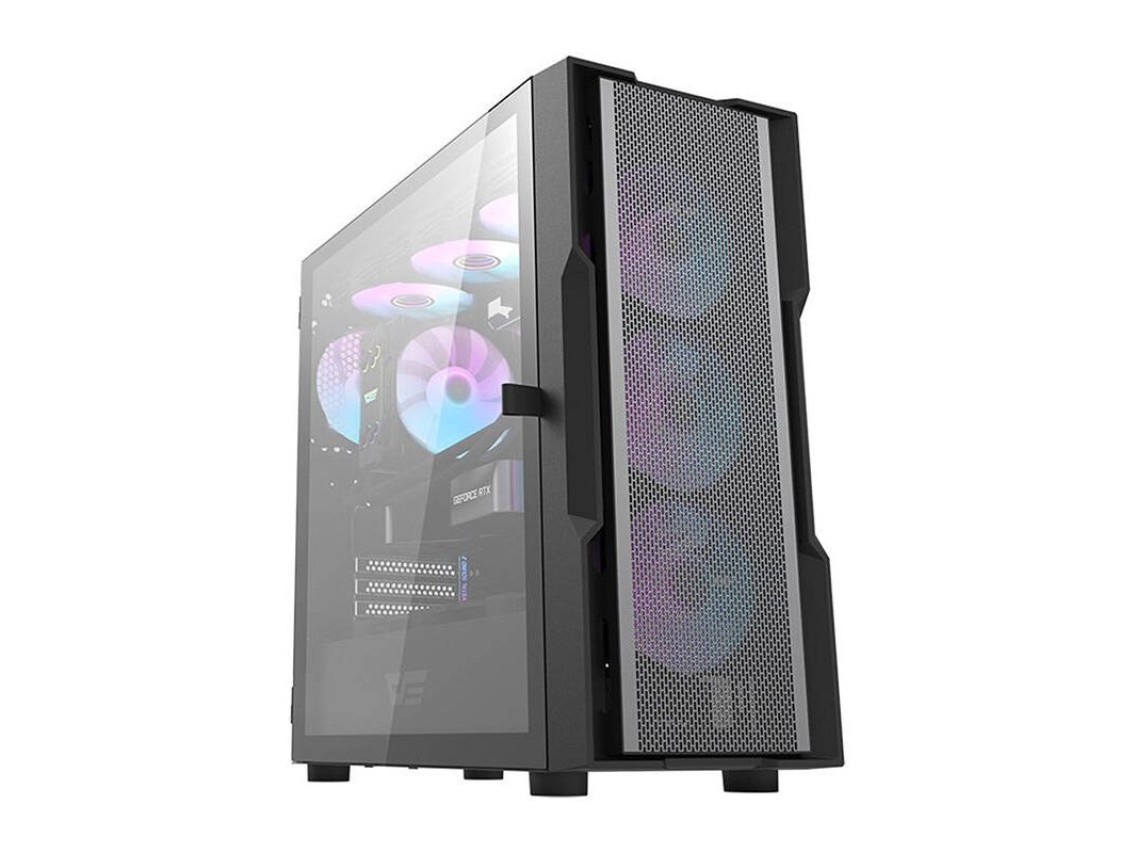 Gabinete Darkflash DK431 Mesh (preto) + 4 ventoinhas ARGB