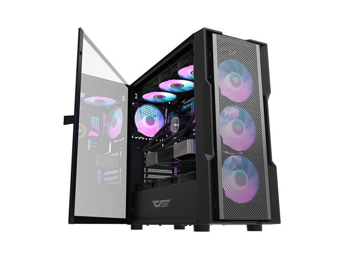 Gabinete Darkflash DK431 Mesh (preto) + 4 ventoinhas ARGB