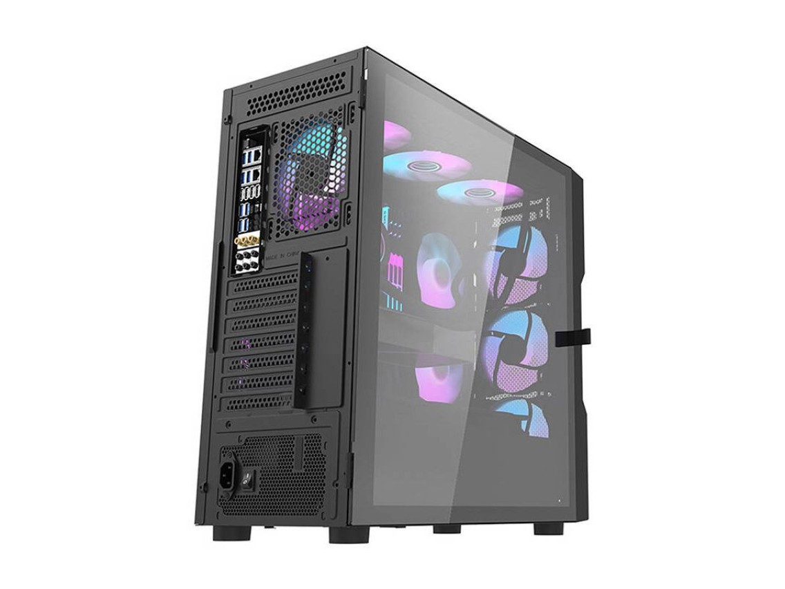 Gabinete Darkflash DK431 Mesh (preto) + 4 ventoinhas ARGB