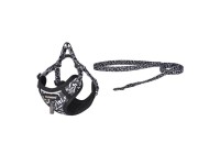 Correa de paseo Dogness de 1,5 m y arn�s para perro (blanco y negro)