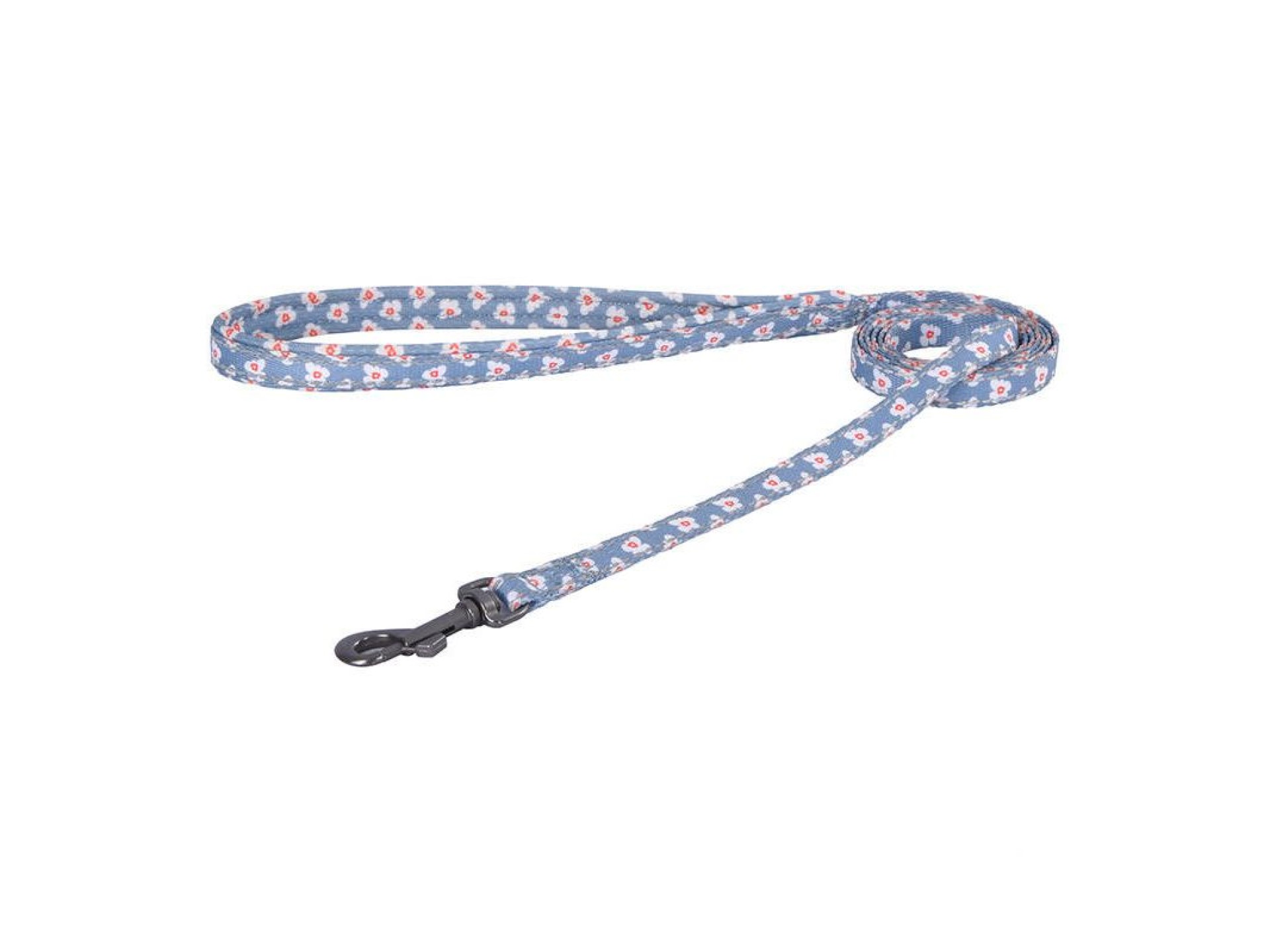 Dogness walking set leash 1,5m +harness for dog (light blue)