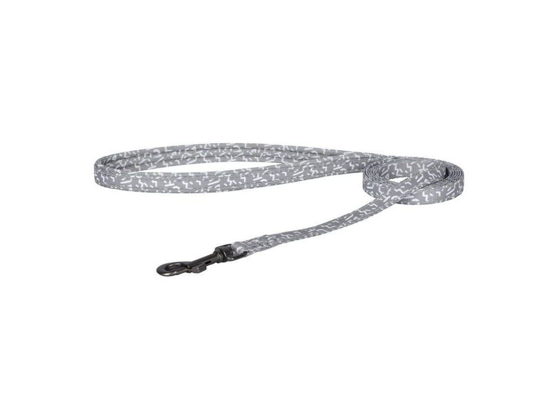 Correa de paseo Dogness de 1,5 m y arnés para perro (gris claro)