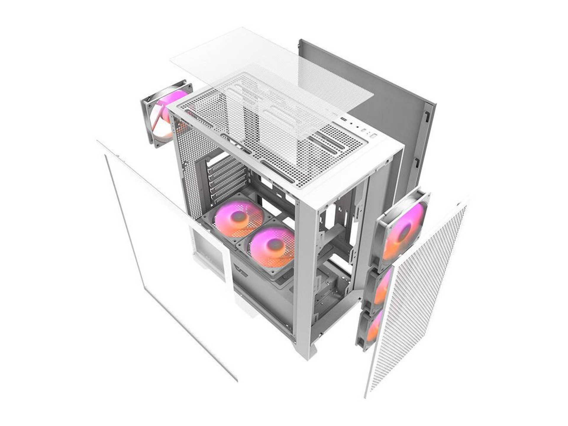 Darkflash DRX70 MESH computer case (white) + 4 RGB fans