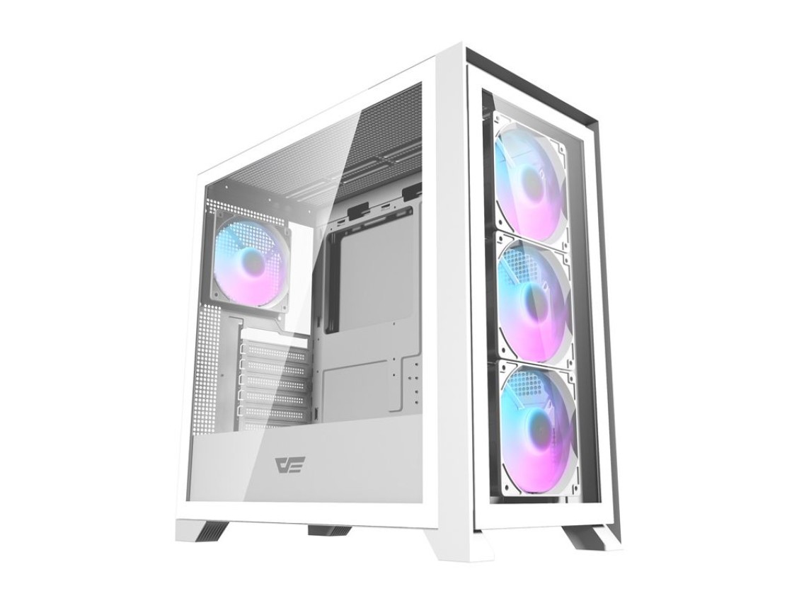 Gabinete de computador Darkflash DRX90 em vidro (branco)